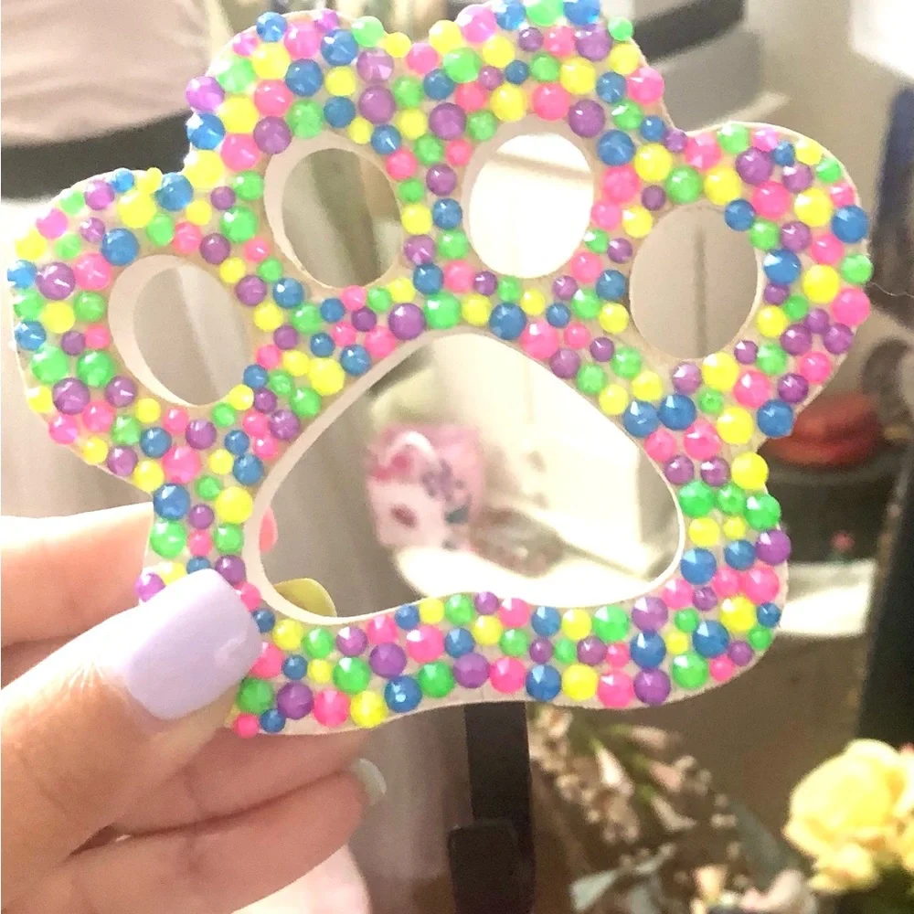 Rainbow Paw Wall Hook with Crystal Accents
